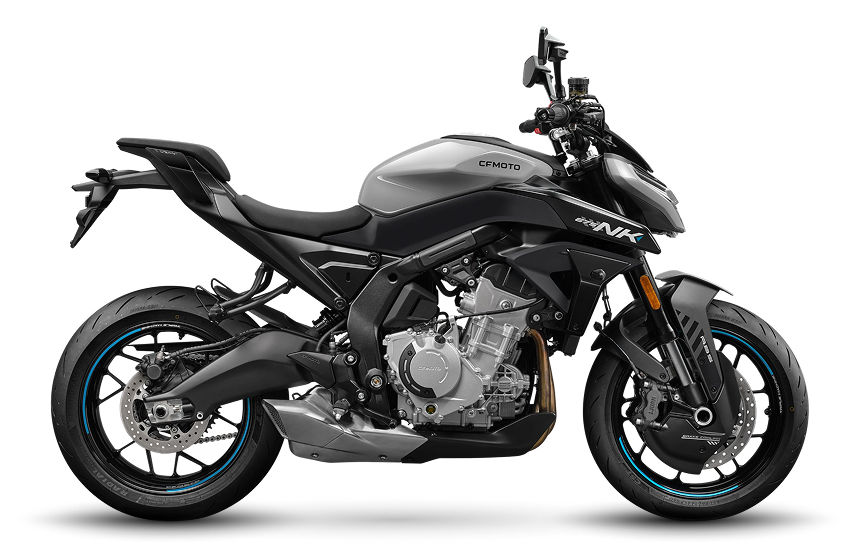 CFMoto en Martinez - CFMoto 675NK gris y negra con diseño naked, motor expuesto y llantas deportivas