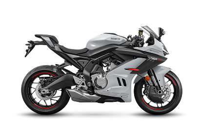 CFMoto en Martinez - CFMoto 675SR-R gris con carenado deportivo, parabrisas frontal y detalles rojos