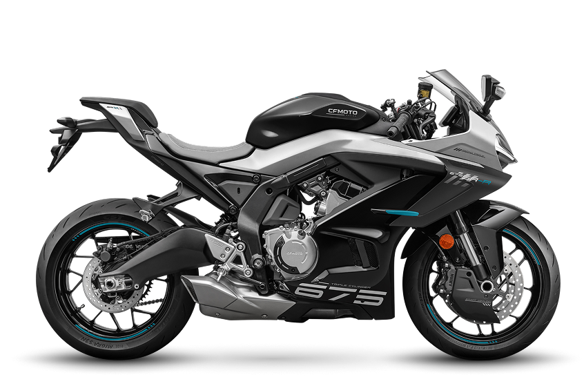 CFMoto en Martinez - CFMoto 675SR-R negra y gris con detalles turquesa, carenado deportivo y llantas negras