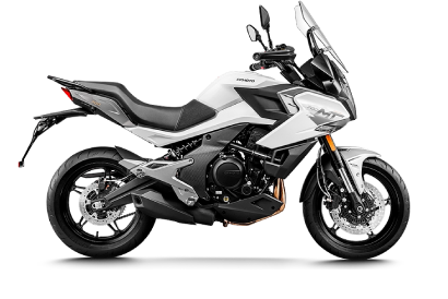 CF Motos Martínez - Vista lateral de la moto touring CFMOTO 700 MT en color blanco